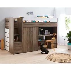 Popular factory cheaper Newest manufacturer princess girls bunk bed kid furniture stair children loft over double bed With Slide