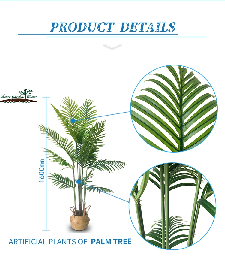 Wholesale Tall Landscaping Green Plants for Sale Tropical Areca Palm Artificial Tree