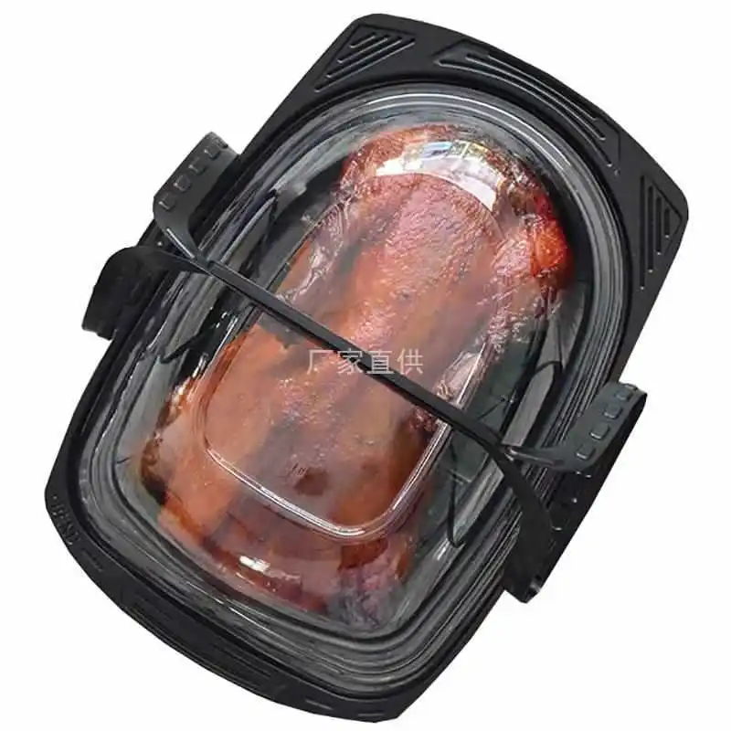 Plastic Trays Take Away Food Container Plastic Roast Chicken box with Lid,PP high permeability food packaging box