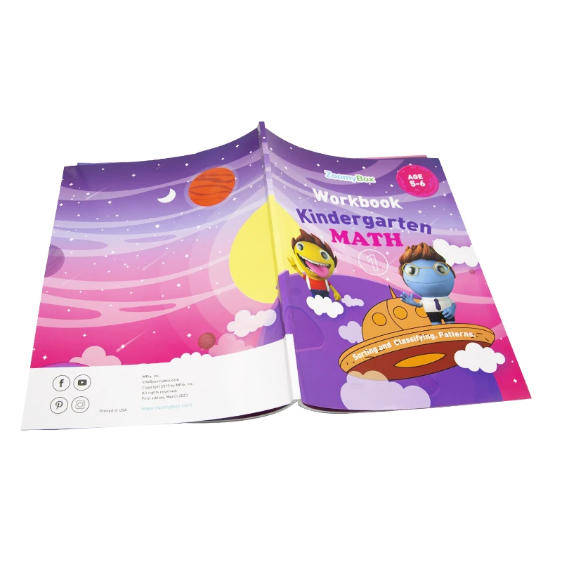 High Quality Custom Softcover Book Printing Children Textbook Wholesale Kids Work Book