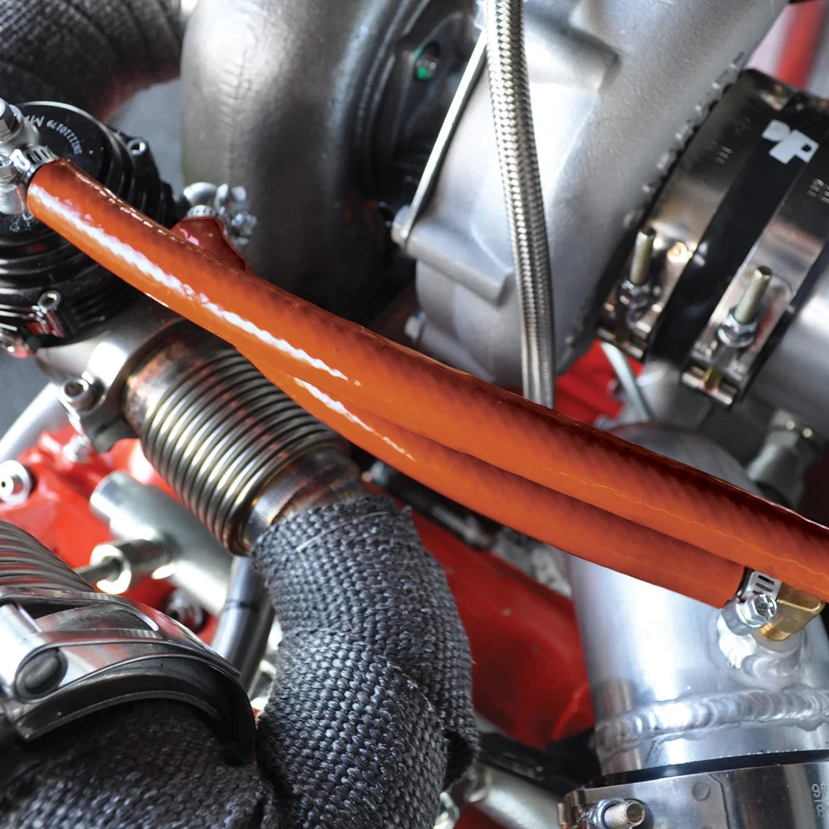 Iron oxide red Silicone Fiberglass Thermal insulator Fiberglass protective fire sleeve hydraulic hose sleeve