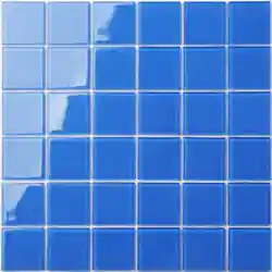 Wholesale China manufacturer 48x48 mm Decorative backsplash kitchen Blue Indoor Fiberglass Swimming Pool mosaic tiles