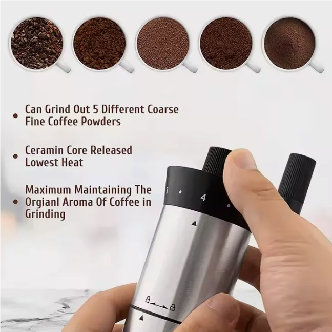 china best hand coffee grinder small portable coffee bean stainless steel  professional commercial 64mm flat burr coffee grinder