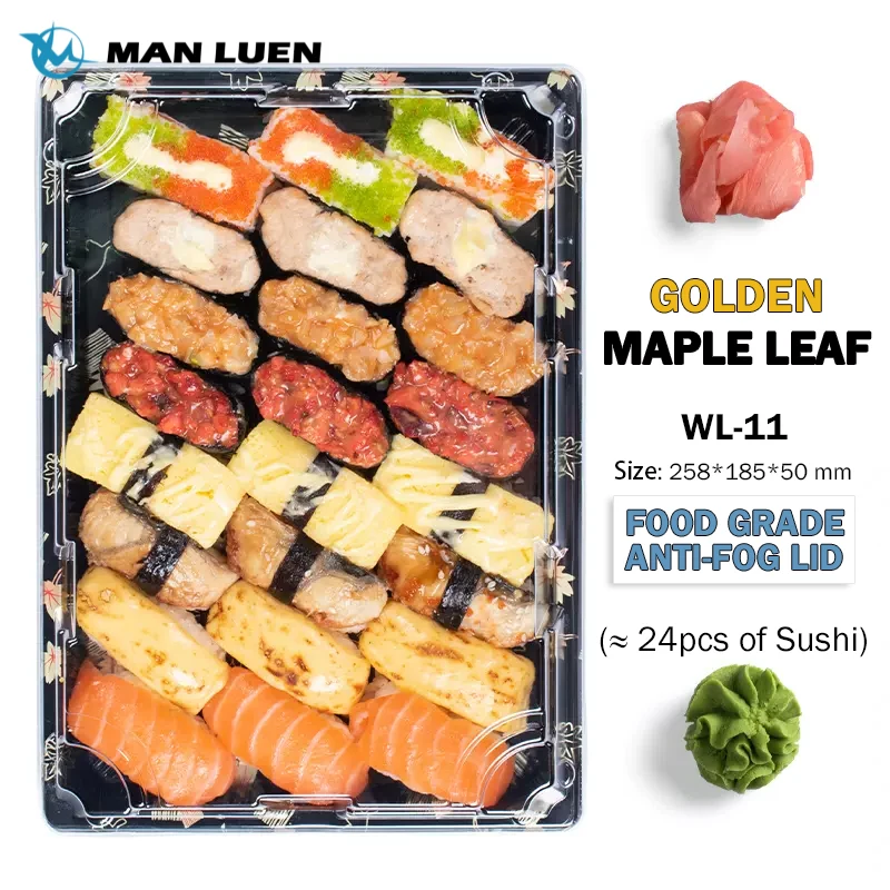 Accepted OEM Wholesale  Plastic Food Packaging Box Printing  TO Go Sushi Tray