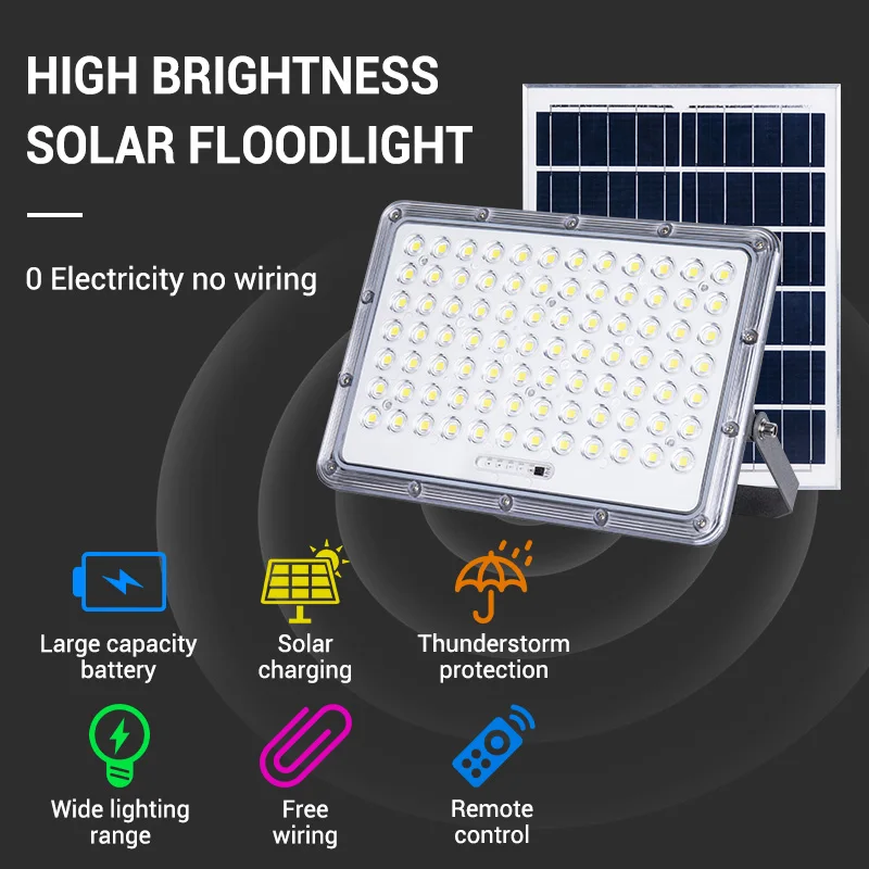 50W led solar floodlights with motion sensor led flood lights 50w 100w 200w 300w zhongshan Solar floodlight led flood lights