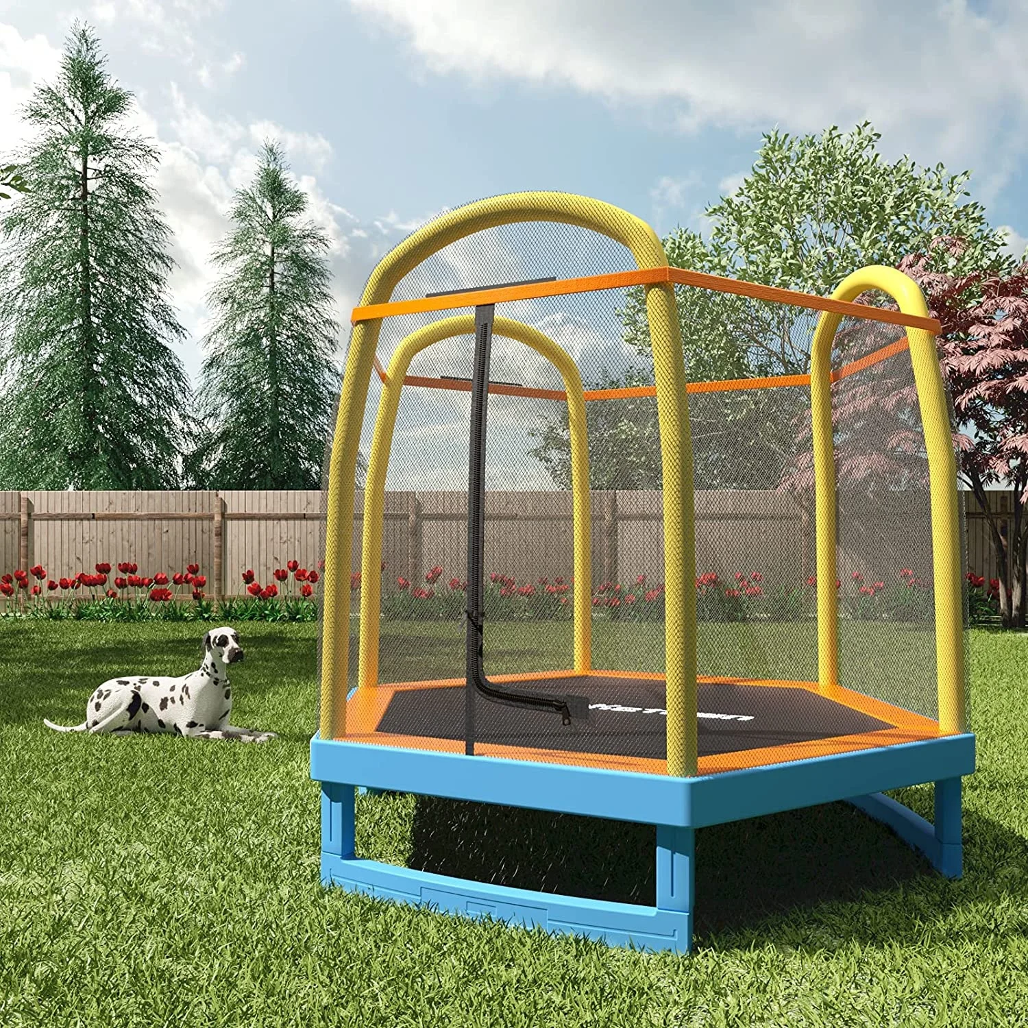 Outdoor Park Round Underground Trampoline Outdoor Safety Enclosure Net Kids Trampoline