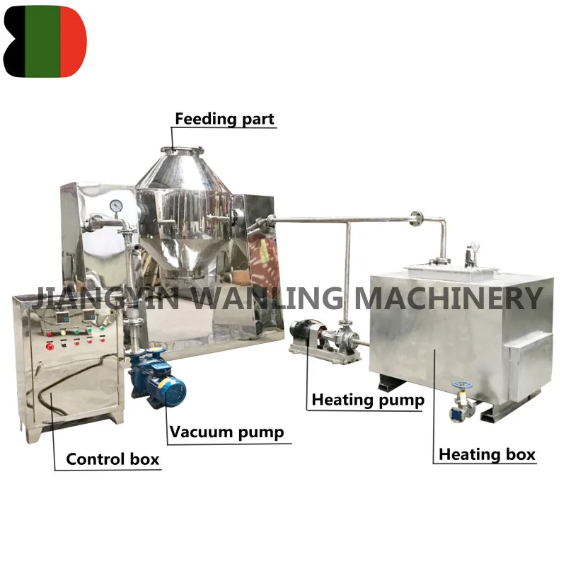 SZG industrial liquid chemical dryer paint dyestuff powder double cone conical vacuum screw drum drying machine dehydrator