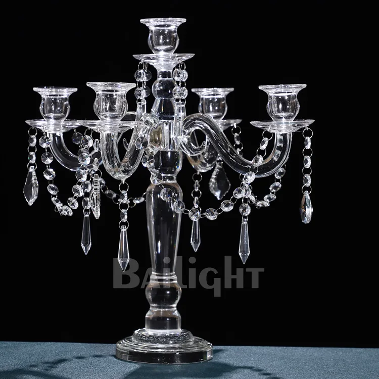 best sell 4 arms k9 crystal candle holders cheap wedding crystal candelabra