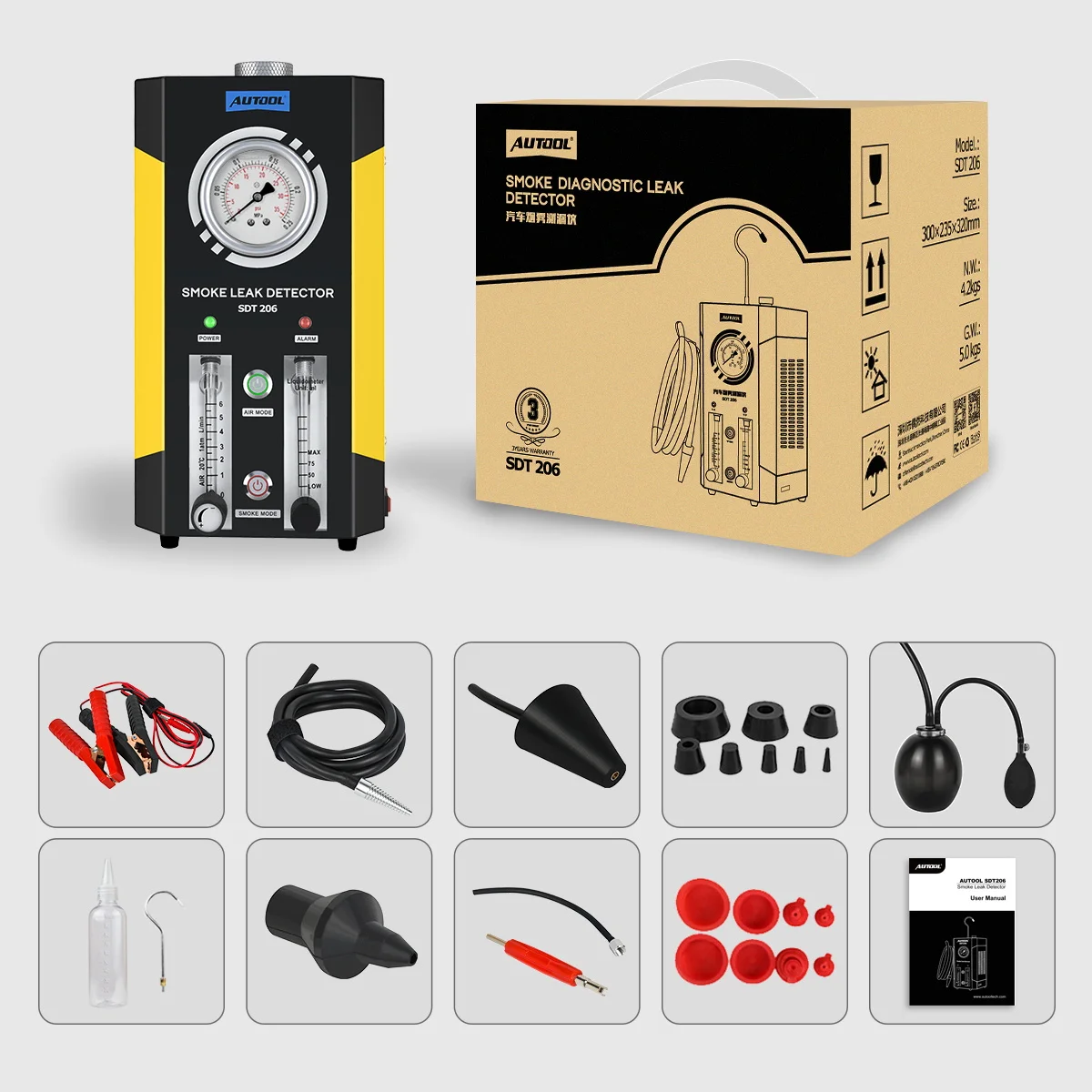 Top Ranking AUTOOL SDT-206 Car EVAP System Leak Testing Machine Leak Detector, 12V Automotive Fuel Pipe System Leak Tester