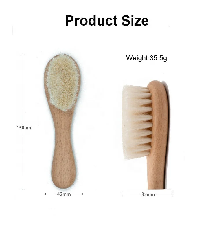 High quality 100% Natural Goat Hair Baby cleaning brush  Eco-Friendly Wooden Hair brush