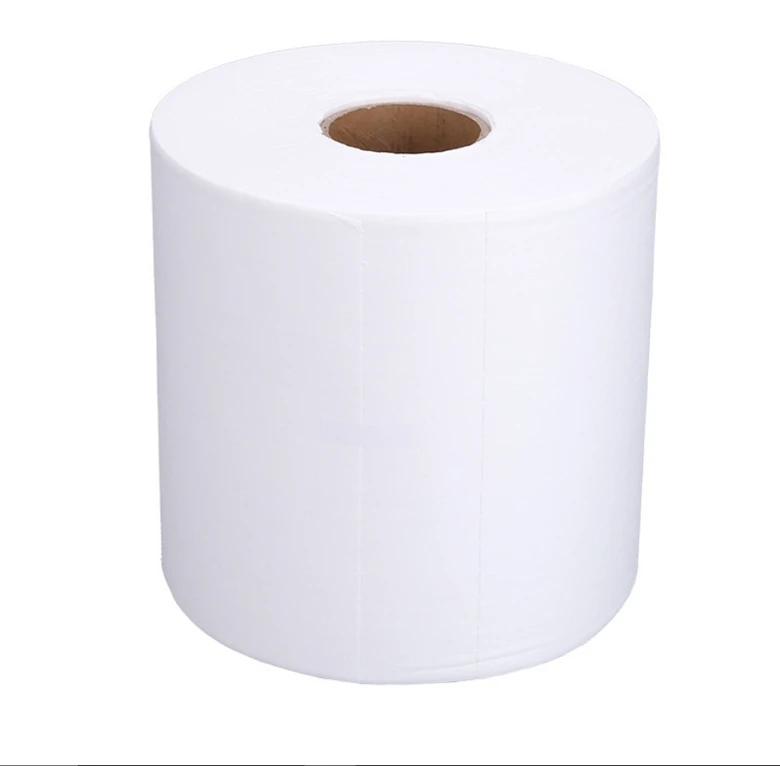 Оптовая продажа, высококачественные квадратные нетканые салфетки из спанлейса для чистки, рулоны тканей для промышленных салфеток