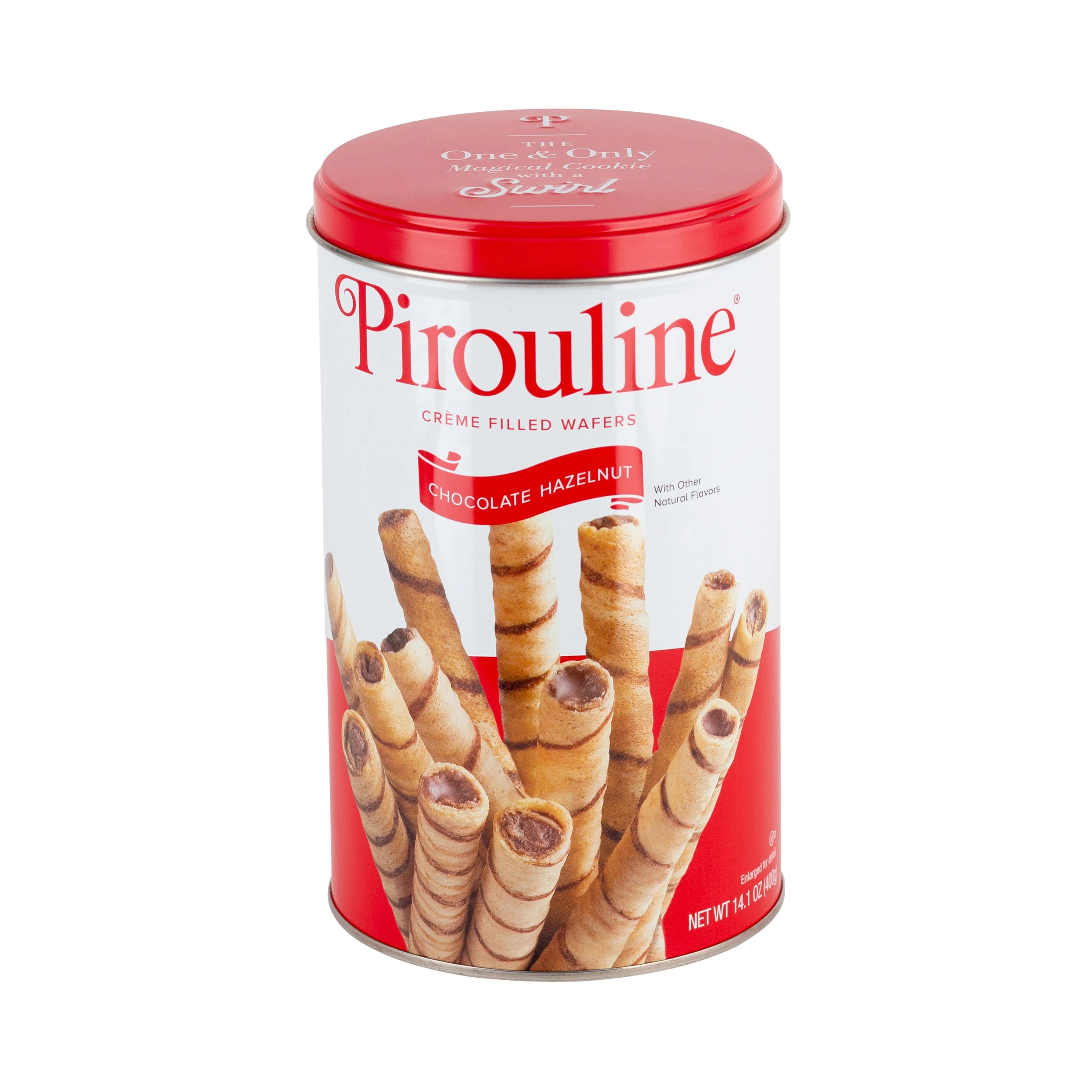 
 Рулонная Вафля Pirouline, заполненный клубничным кремом, жестяная банка 14 унций  