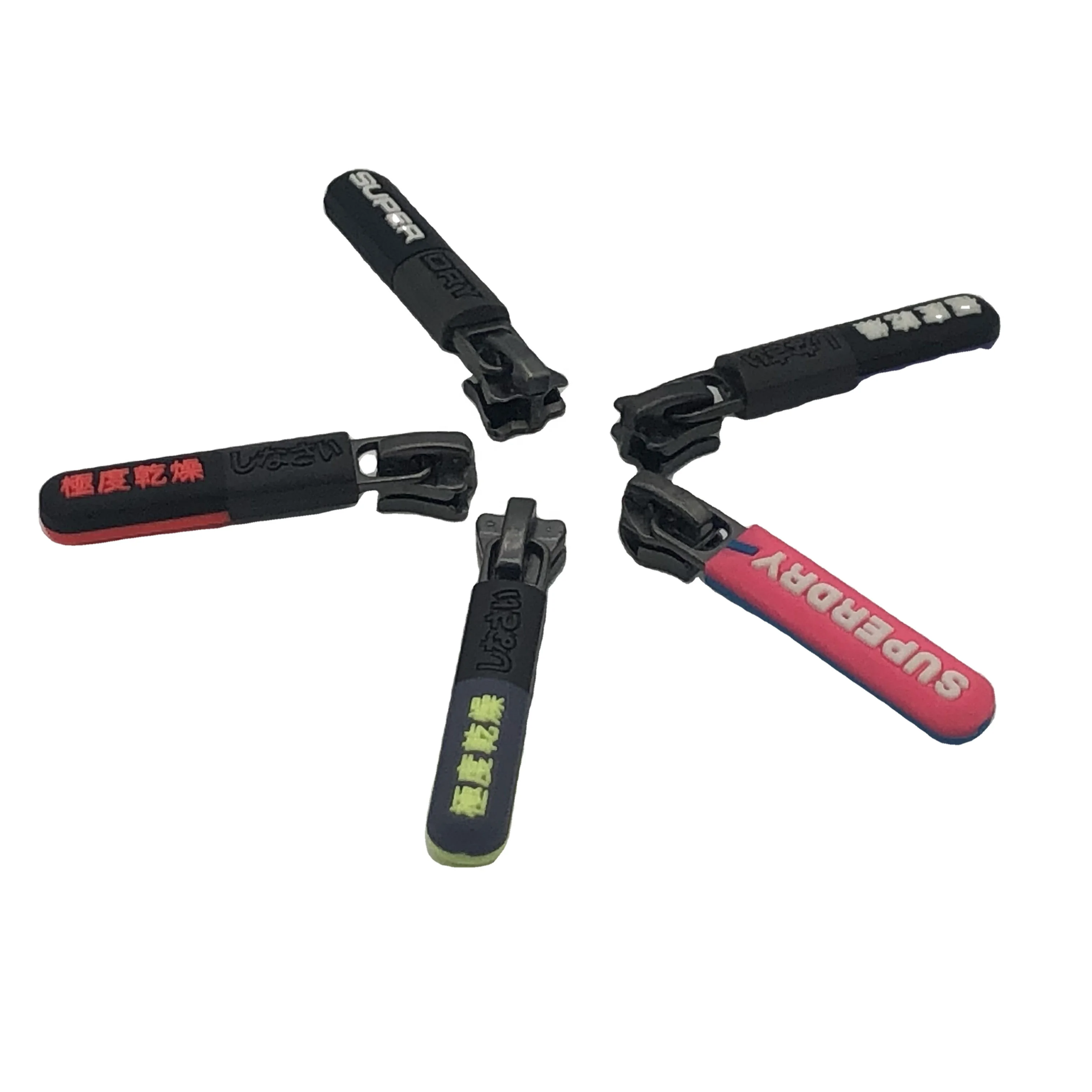 
Custom Silicone Bag Garment Handbag Zipper Pullers Soft Pvc Zipper Slider Puller 