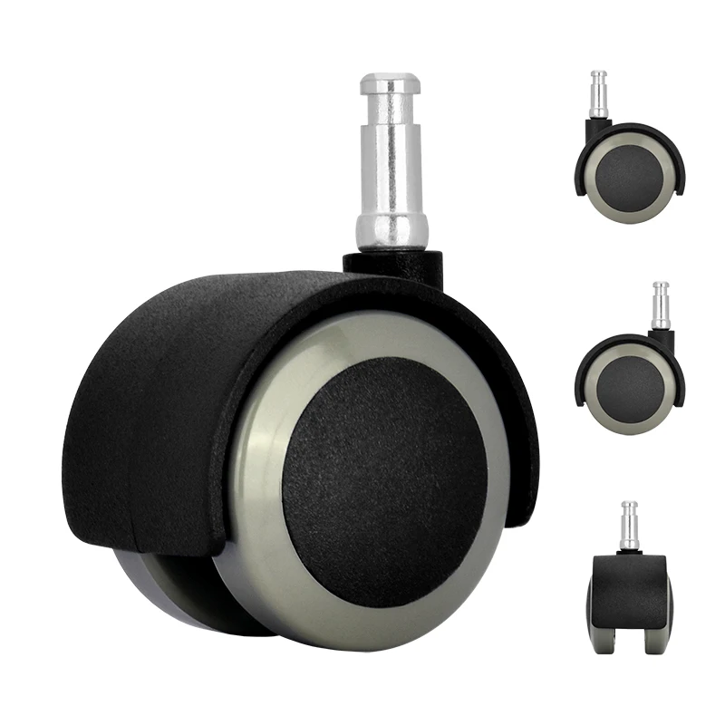Universal 1.5 Inch 38mm Nylon Swivel Office Chair Caster Wheels Plastic Furniture Wheel Nylon Caster Double Wheels
