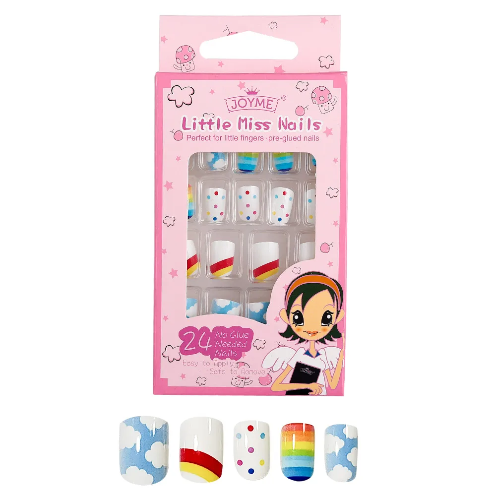 Cute Cartoon image Child false nails little miss nails for little girls