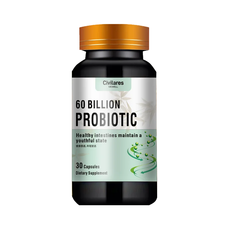 60 billion probiotics,containing 10 strains and organic prebiotics,support intestinal health, 30 capsules