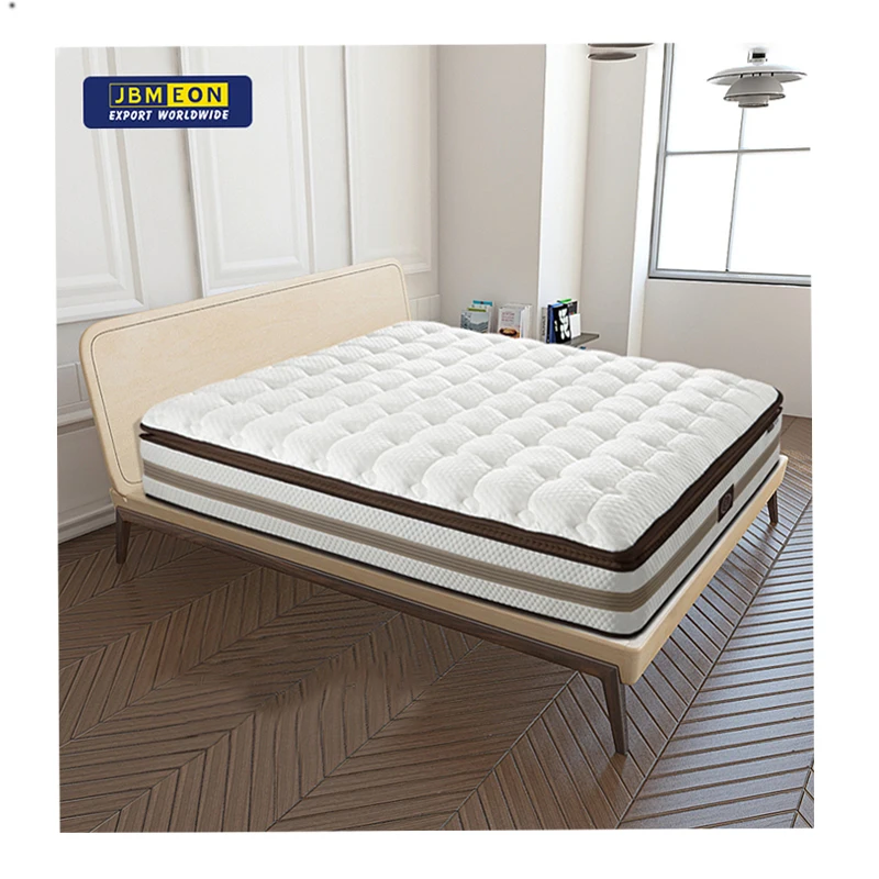 JBM 14 Inch Pillow Top Rolling Inner Spring Mattress with Natural Latex & CertiPUR-US Certified High Density Foam
