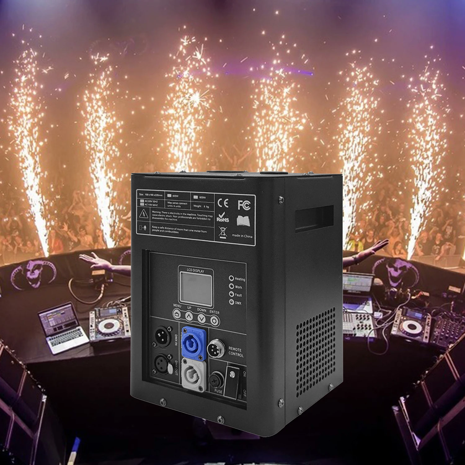 Professional 750W DMX Remote 750 Watt Fireworks Sparkler Fountain Cold Spark Machines for Disco Stage Wedding Party DJ