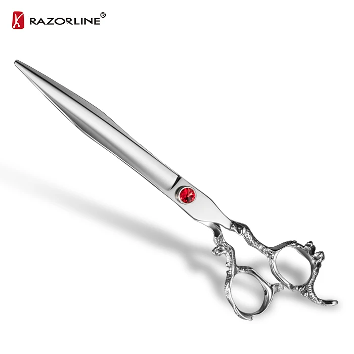 Professional High Quality Pet Dog Grooming Scissors 8 Inch Dragon Offset Handle 440C Stainless Steel Pet Shear