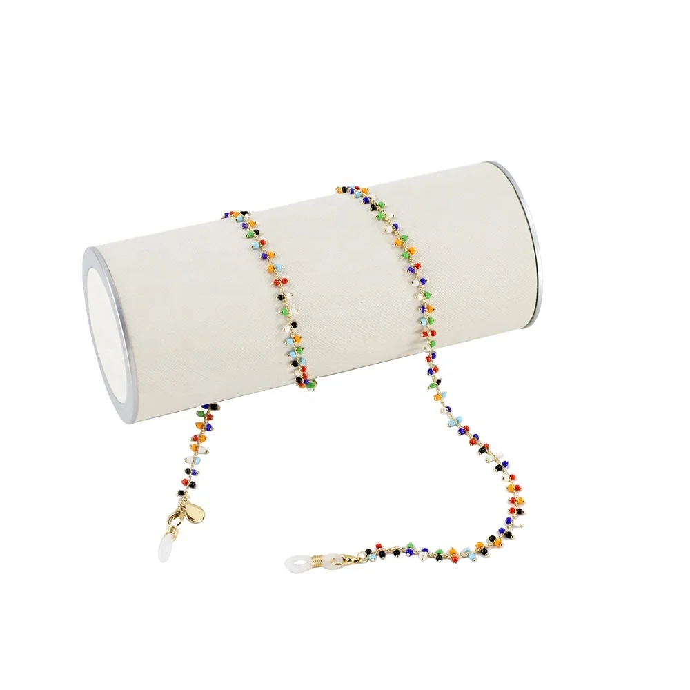 Hot Colorful Crystal Beads Face Masking Chain  Lanyard Anti-drop Neck Straps Holder Women Jewelry Masked Eyeglasses Holder Chain