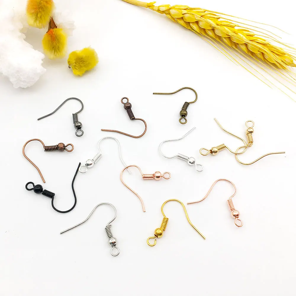 Cheap 100pcs/Bag Earrings Hooks Clasps Hypoallergenic Anti Allergy Earwire Jewelry Findings DIY Earrings Making Accessories