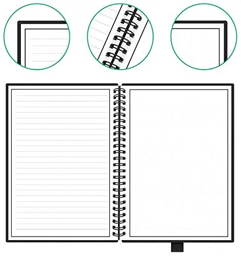 Waterproof Stone Paper A5 Rocketbook Fusion Smart Reusable Notebook with QR code