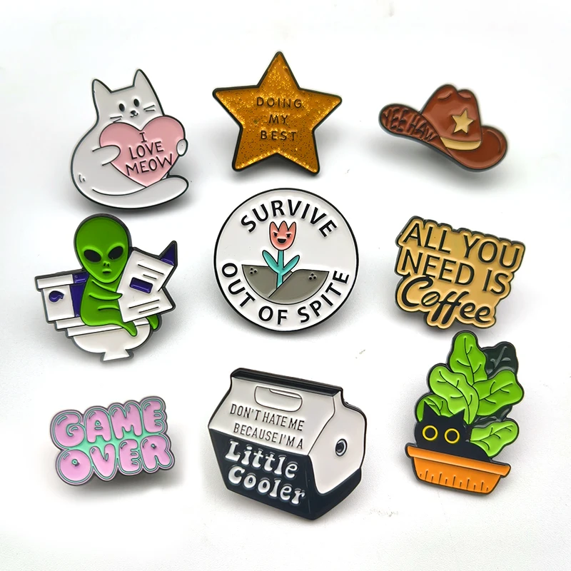 Metal Pins Manufacturer Wholesale Custom Logo Lapel Pin Badge Brooch Hard Soft Enamel Pins For Hat Clothes Fashion Decorative