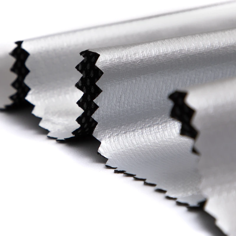 100 polyester eyelet fabric with silver film suitable for jacket and down coat