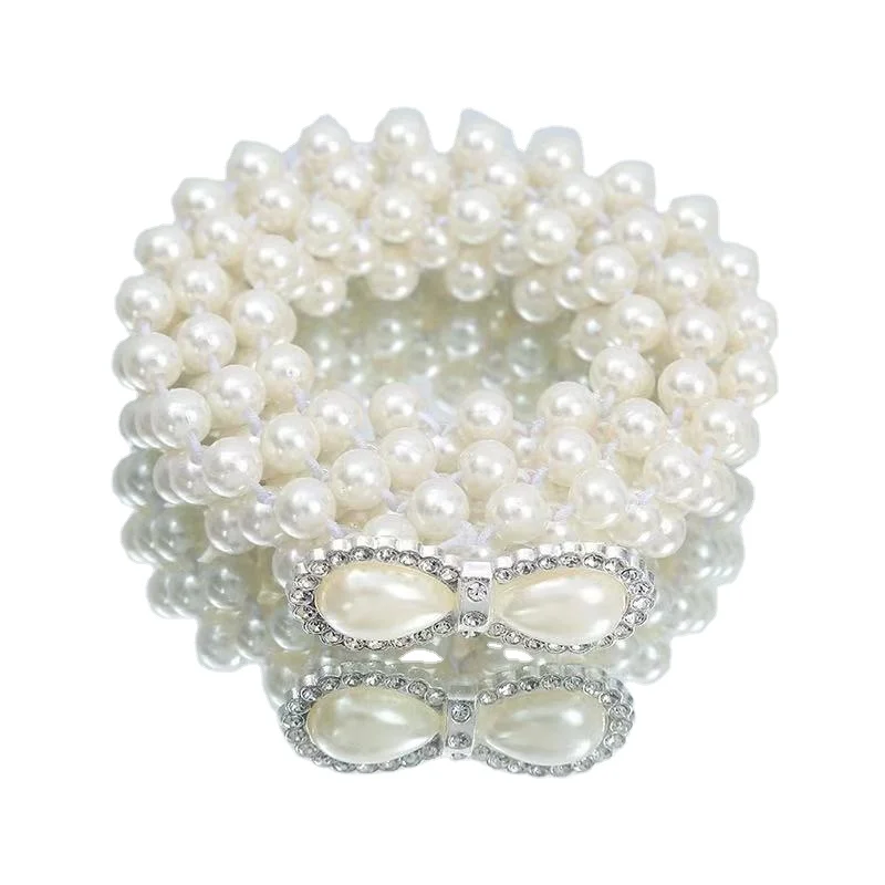 Acrylic stone parts with Pearl Waist Belts For Women Dresses elastic Belt slim Girls Waist Belts Waistband