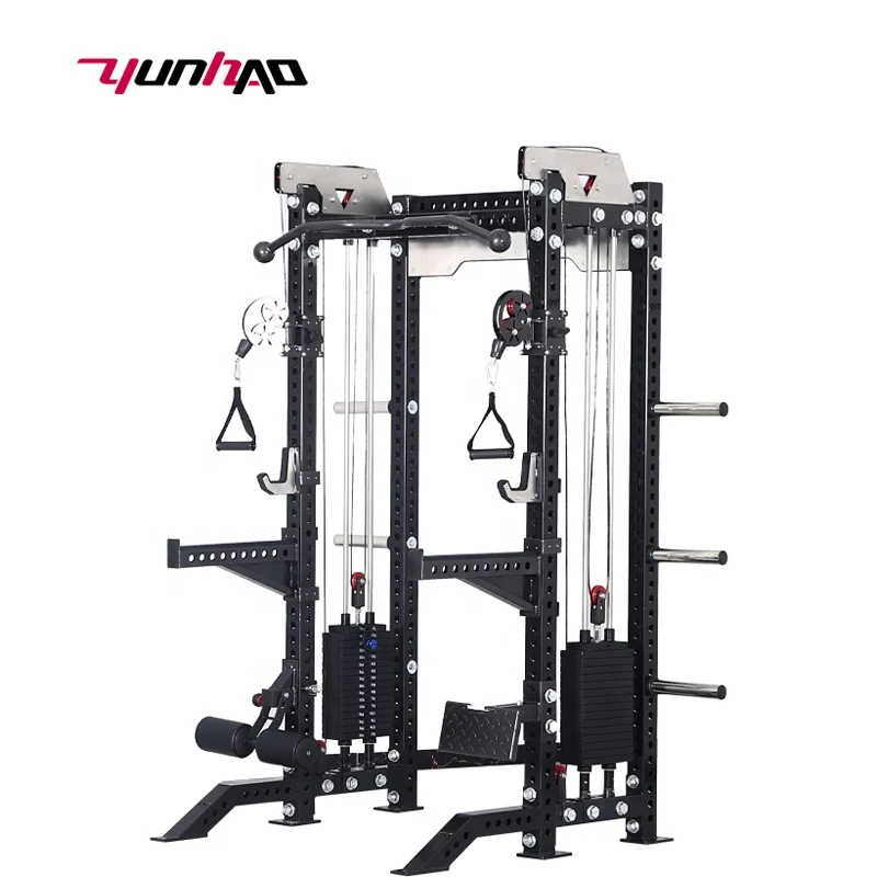 Hot Sale Professional Multi-Gym Training Commercial And Home Smith Squat Rack With Stack Weights