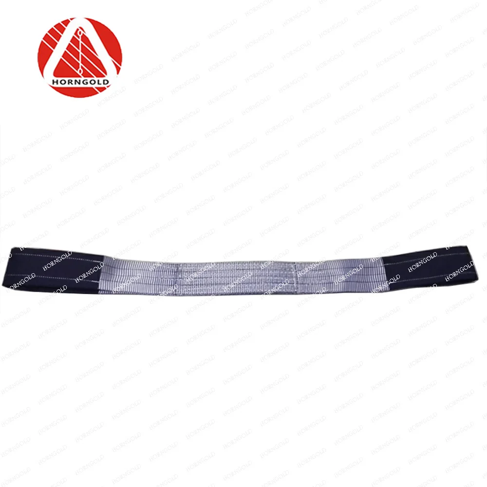 
75mm wide 3 ton flat eye grey polyester lifting sling 