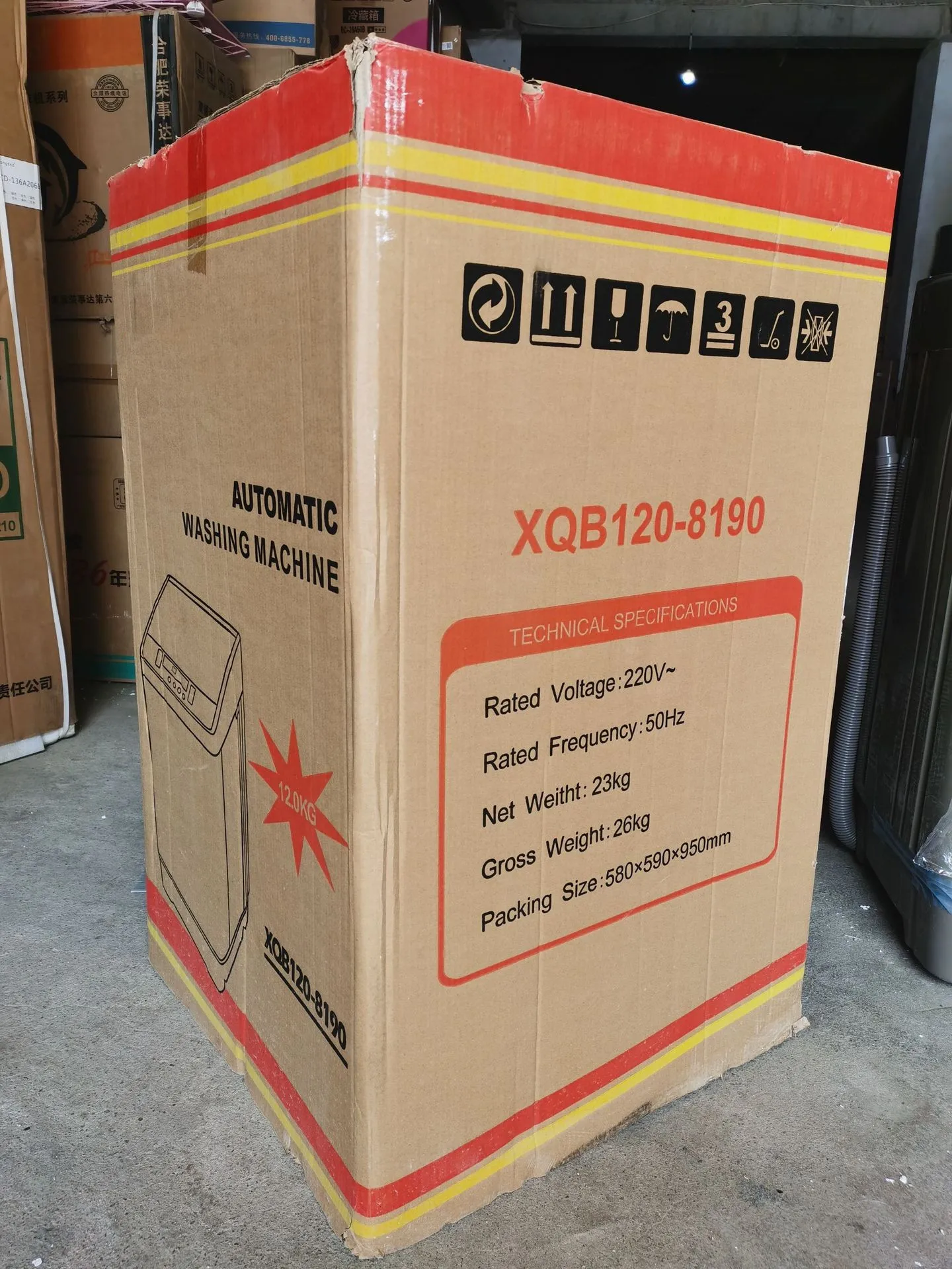 English fully automatic washing machine foreign trade export blue light air dried 12kg