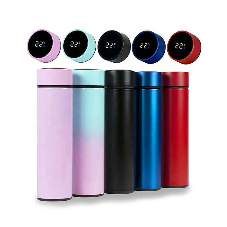 500ml Termos De Agua Gym Smart Water Bottle Led Temperature Display Thermal Vacuum Flasks Thermos Cup With Tea Infuser