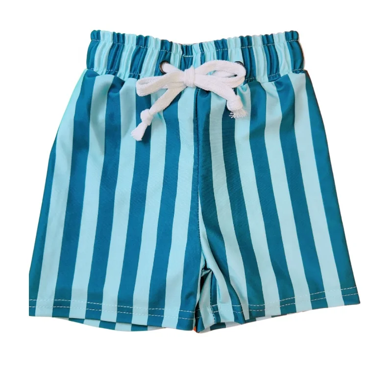 Custom 100% Polyester Boys Designer Swim Shorts Kids OEM Service Support Fully Sublimation Print Quick Dry Shorts