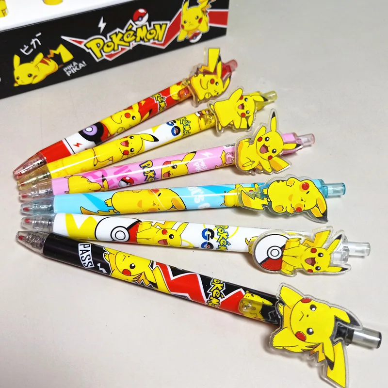 Creative cartoon Anime pocket monster 48pcs/box  0.5mm Gel Pens Student Stationery Pen Kawaii Student Supplies Wholesale