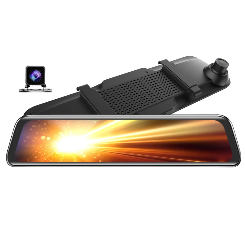 OBDPEAK H5 2K Car DVR 12 Inch Touch RearView Mirror Dual Lens Dashcam Car Camera G-sensor Video Recorder with Rear View Lens