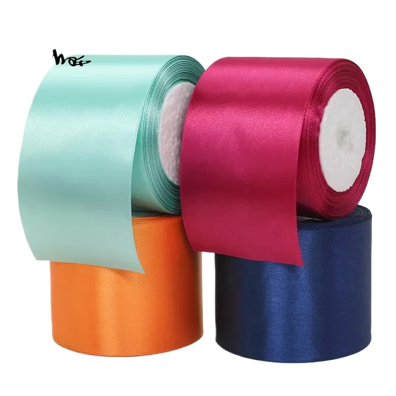 75 mm 3inch Satin Ribbon Roll Single Face Gift Ribbon For Boxes Gifting 25 yards