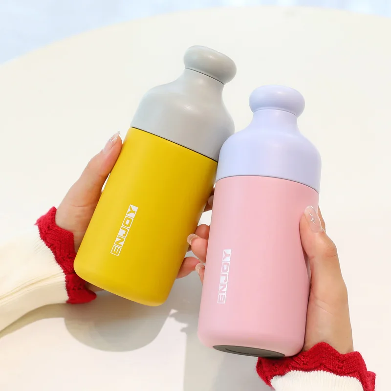 Fashion Design 220/360 ml Mini Portable  Drinking Bottle Safe Drinking Flask Water Bottle With Lid