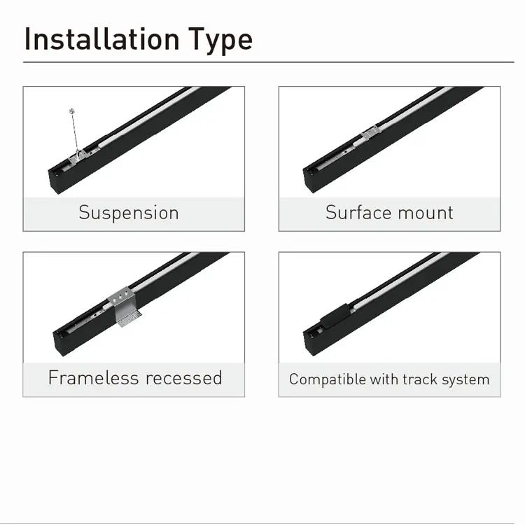 L30 30mm wide slim linear light small beam angle  LENS UGR<13 suspension surface mount office/shop lighting