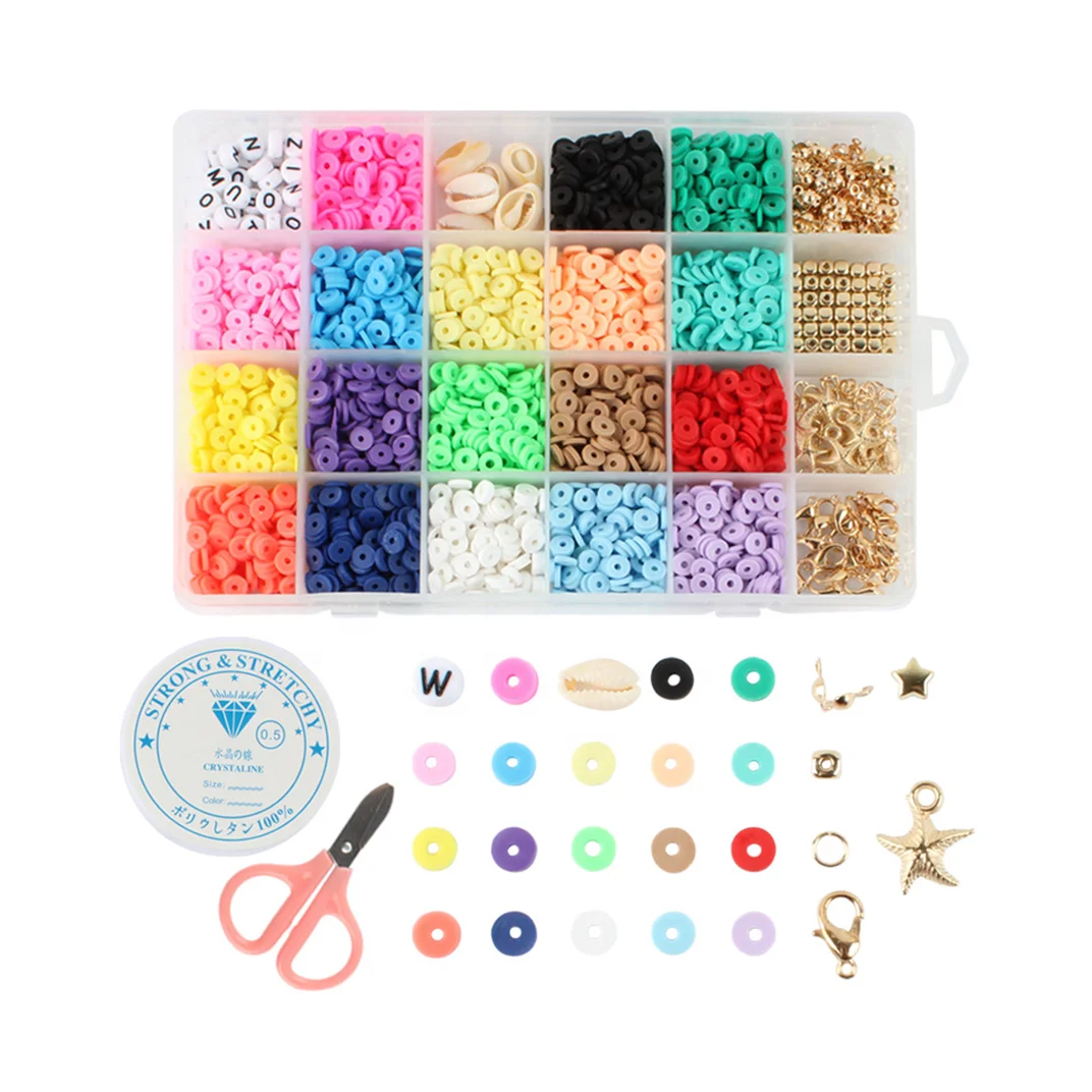 Amazon Hot Selling Round Polymer Clay Heishi Spacer Disc Beads for Bracelets and Necklaces Jewelry Making