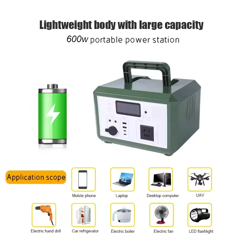 Best Outdoor Power Supply 600w Lithium Ion Energy System Charging Rechargeable Solar Generator Portable Power Station For Laptop