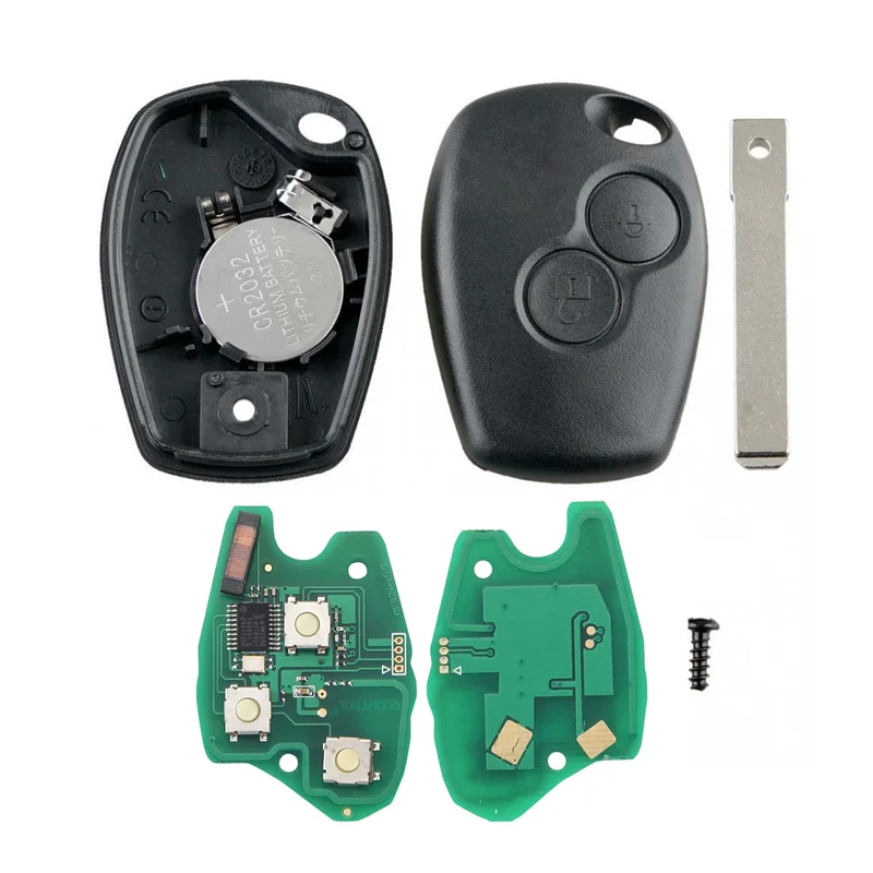 Remote Key Shell for RENAult Kangoo II Clio III Dust Collector Modus Twingo Dacia Logan 2 Buttons 433MHz PCF7947 Chip Heart Key