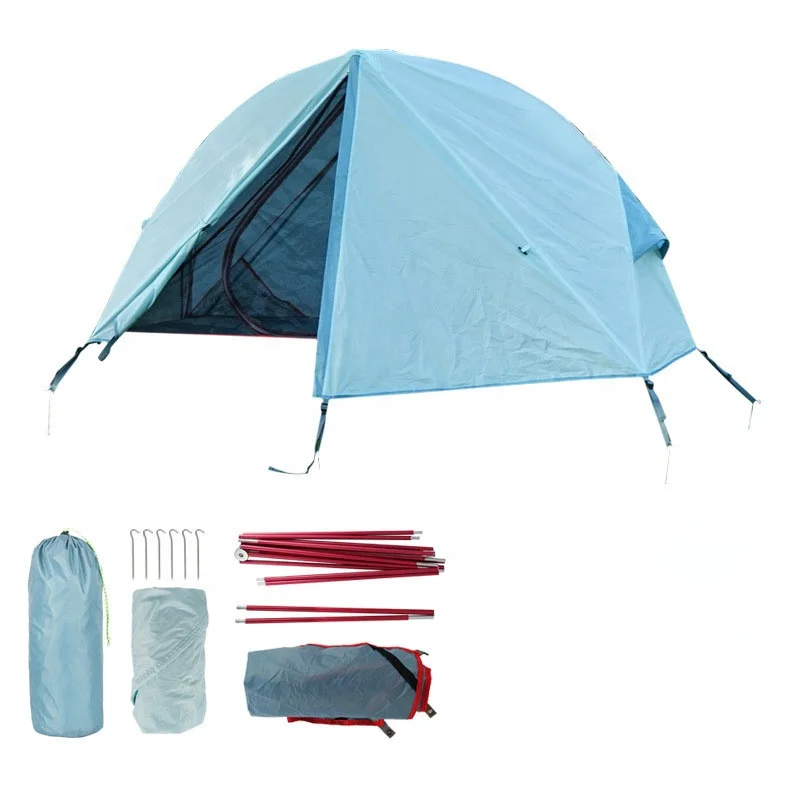 Waterproof Outdoor 1-Person Ultralight Camping Cot Tent Portable Pop-up Folding Design with Elevated Sleeping Option