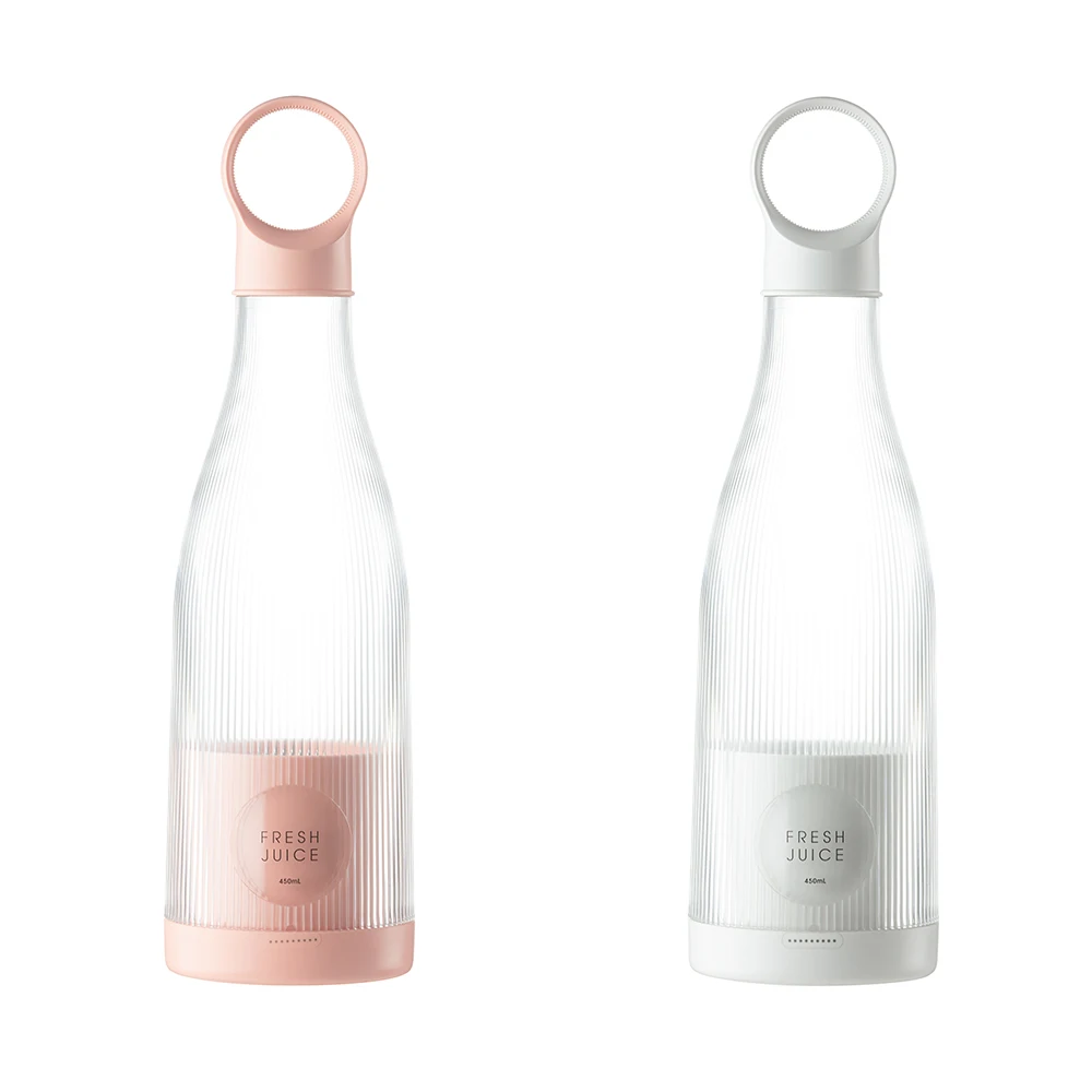 Amazon Hot sale Electric Fruit Juicer Cup USB Rechargeable Machine Sports 450ml 4 blades Mini Bottle Portable Juicer Blender