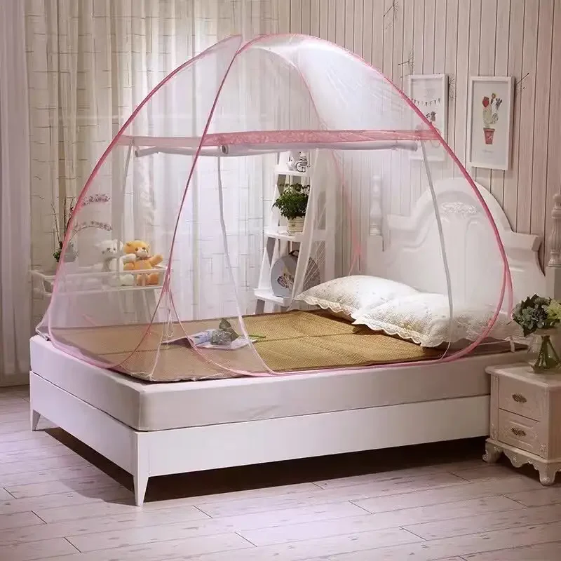 Автоматическая односпальная кровать 1,8 м всплывающая москитная сетка для летнего домашнего использования стальная проволока Складная противомоскитная занавеска