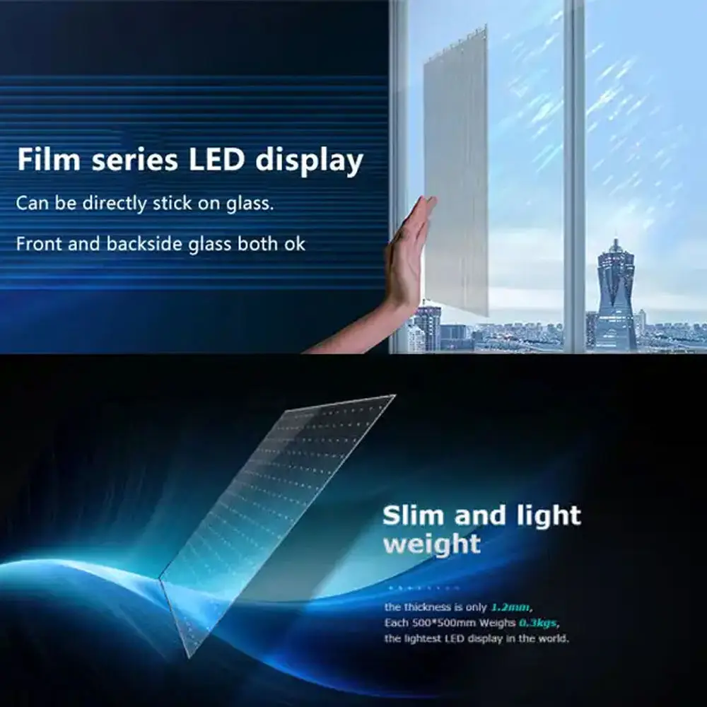 Flim Led Screen Oem Led Panel Custom Factory Manufacturers Wholesale Led Screen Transparent For Window Advertising Screen