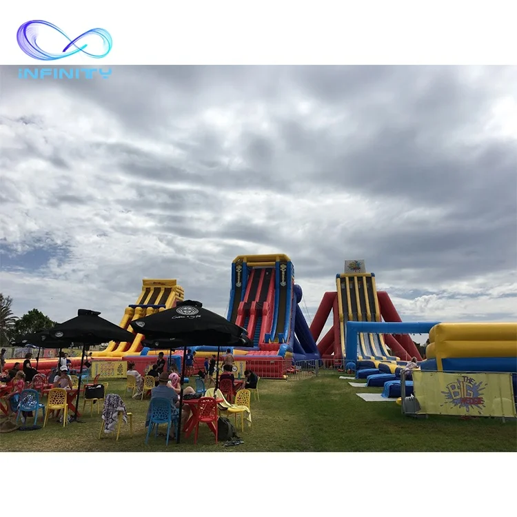 Outdoor large inflatable water slides industrial water slide inflat tunnel water slide for sale