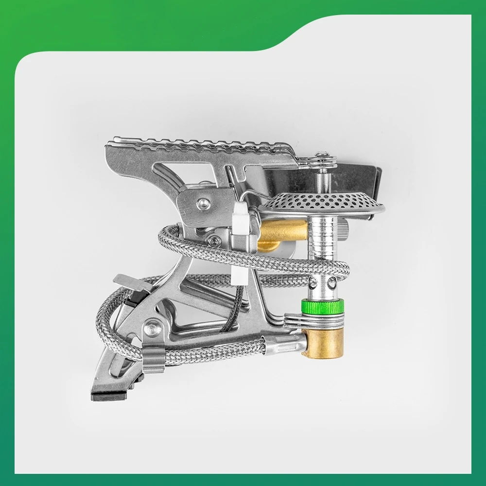 Camping Gas Split Stove, Portable Windproof Foldable Gas Stove with piezoelectric Ignition for Outdoor Picnic