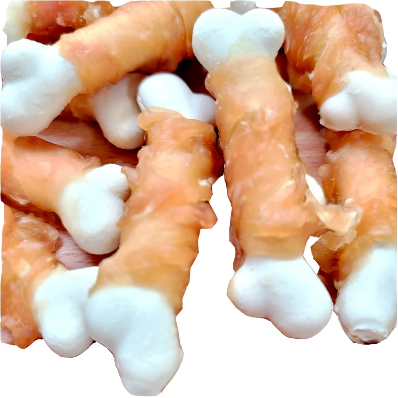 Dog Chew Sticks Dry Snacks Cleaning Teeth Food Duck Chicken Wrap Calcium Bone