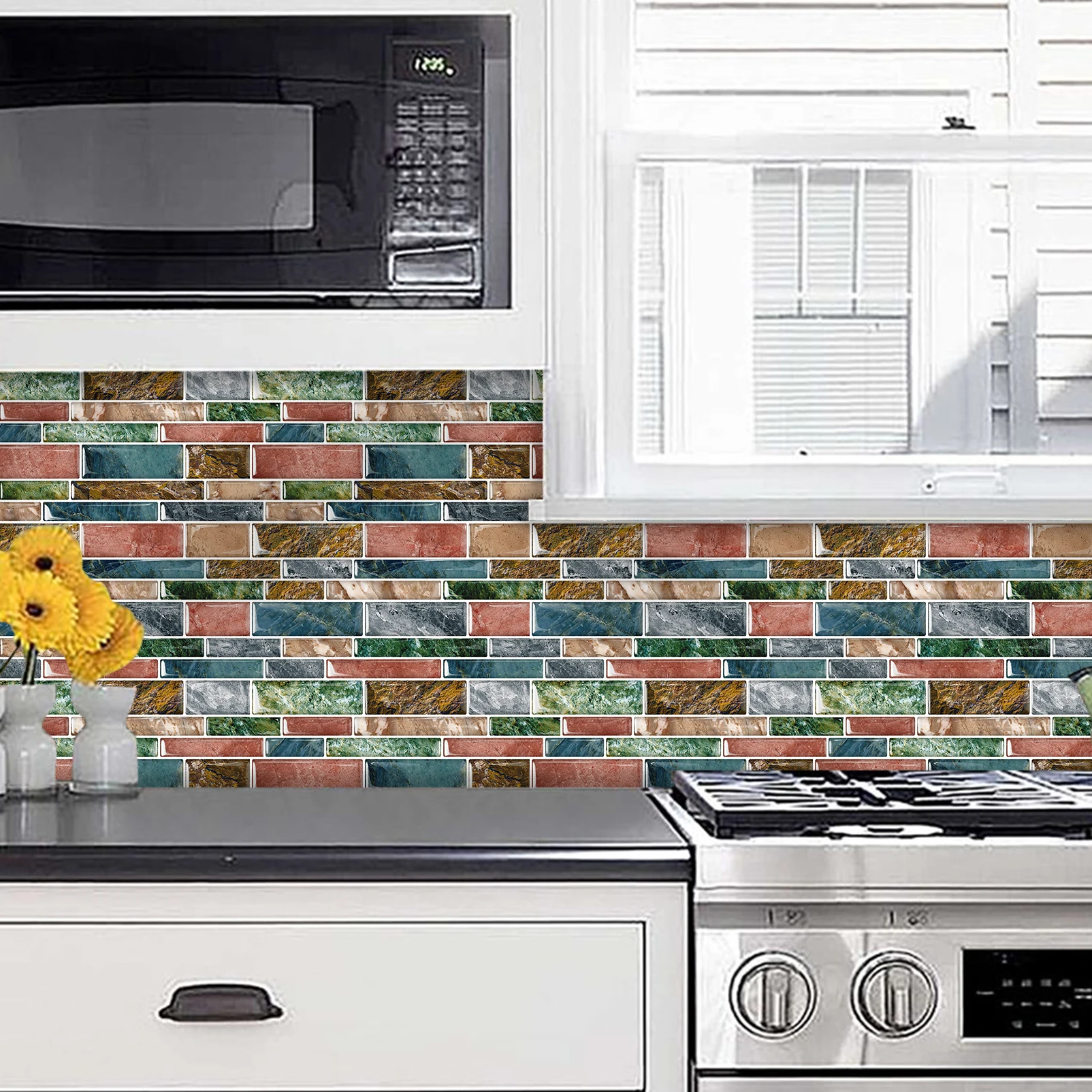 Pink mosaic subway tile self-adhesive Tiles home Bathroom living room bedroom decor kitchen 3D Tile wallpaper